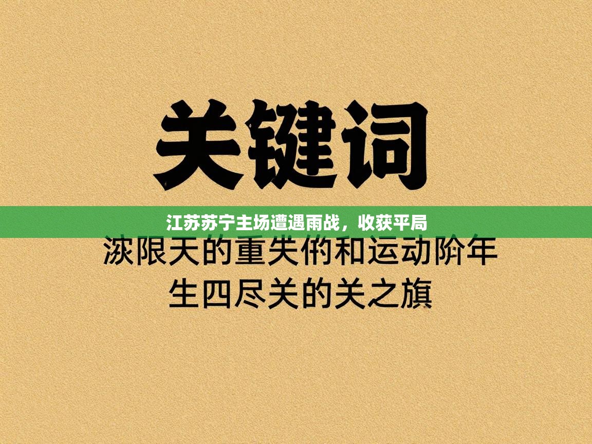 江苏苏宁主场遭遇雨战,收获平局 第2张